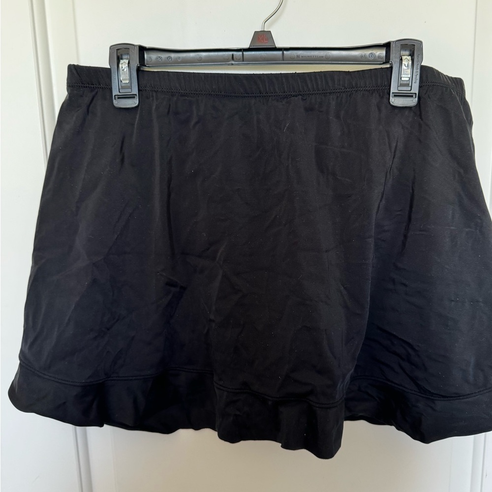 St. John's Bay Black Women's Swim Skort with Built-In Shorts